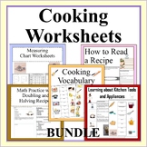 Learning to Cook Worksheet Bundle- 5 Kids Cooking Sets