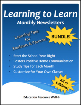 Preview of Learning to Learn Newsletter for Parents & Students - Bundle!