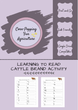 Preview of Learning to Read Cattle Brands WK 1 and WK 2