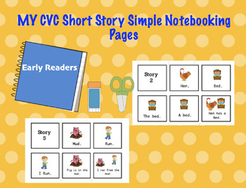 Preview of Learning to Read: Simple Notebook Story Pages