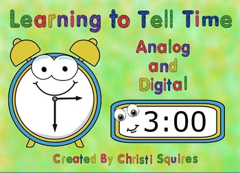 Preview of Telling Time Analog and Digital Clocks SMARTBoard Lesson