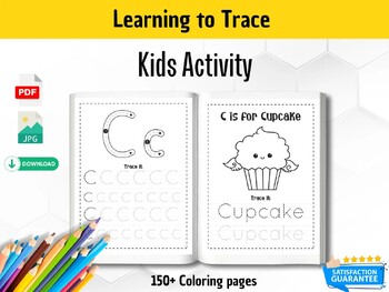 Preview of Learning to Trace Kids Activity | Kids Book | Printable Worksheets| DIY Learning