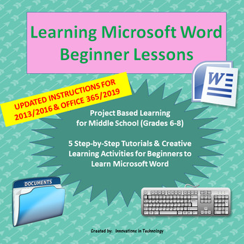 Preview of Learning to Use Microsoft Word - Beginner Lessons | Distance Learning