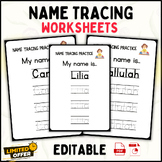 Learning to Write: Editable Name Tracing Worksheets for Pr