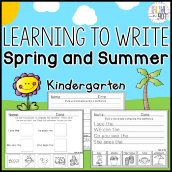 Preview of Learning to Write: Spring and Summer Themed for Kindergarten