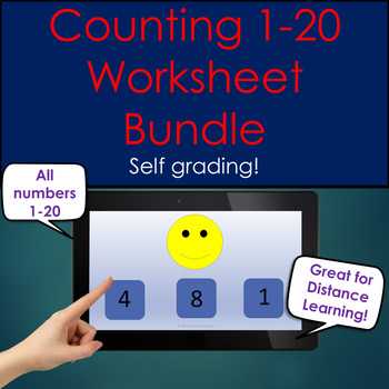 Preview of learn to count digital growing bundle for Kindergarten No Prep Distance Learning