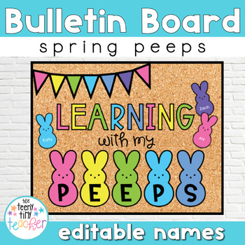 Preview of Editable Class Bulletin Board Set - Spring Peeps
