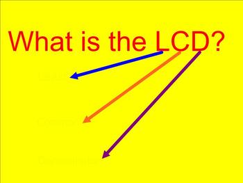 Preview of Least Common Denominator - Smartboard Lesson (LCM or LCD)