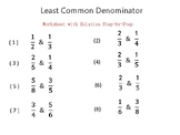 Least Common Denominator worksheet