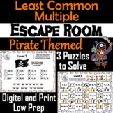 Least Common Multiple Activity: Pirate Themed Escape Room Math
