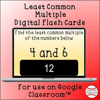 Preview of Least Common Multiple Google Classroom™ Digital Flash Cards