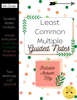 Preview of Least Common Multiple Guided Notes