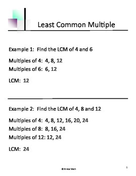 Least Common Multiple (LCM) by All-Star Math | TPT