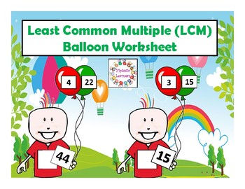 Preview of Least Common Multiple (LCM) Balloon Worksheet (Distance Learning)