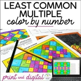 Least Common Multiple (LCM) Math Color by Number Worksheet