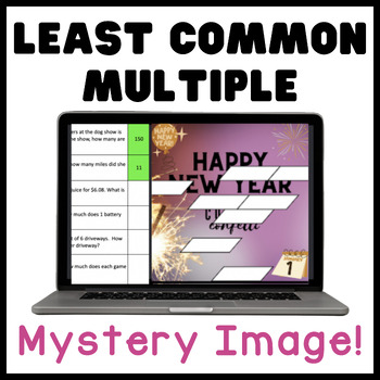 Preview of Least Common Multiple LCM  | Happy New Year | Math Mystery Digital Activity
