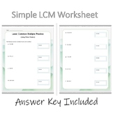 Least Common Multiple (LCM) Practice Worksheet