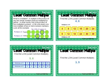 Least Common Multiple (LCM) Task Cards by Literacy and Math Ideas
