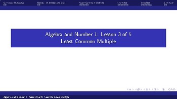 Preview of Least Common Multiple Notes (Math10C AN1 Day 3 of 5)