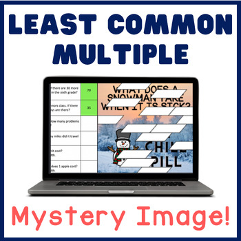 Preview of Least Common Multiple | Snowman & Winter Holiday | Math Mystery Digital Activity