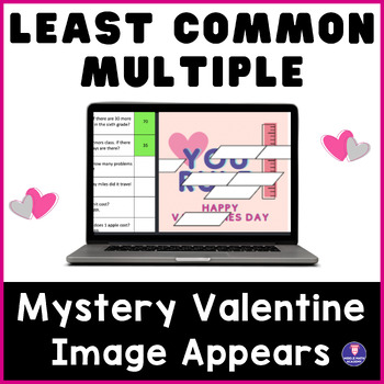 Preview of Least Common Multiple ❤️ VALENTINES DAY | Math Mystery Picture Digital Activity