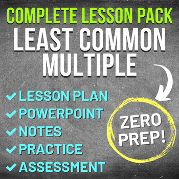 Preview of Least Common Multiple Worksheet Complete Lesson Pack (NO PREP, KEYS, SUB PLAN)