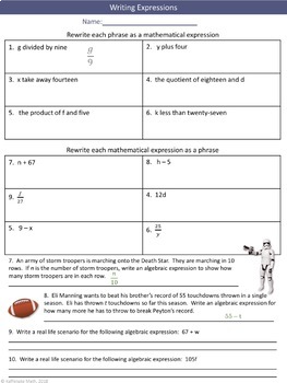 Evaluating Expressions Worksheets by Kaffenate Math Academy | TpT