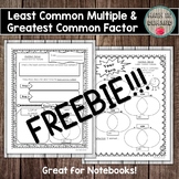 Least Common Multiple and Greatest Common Factor Math Inte