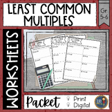 Least Common Multiples Snapshot Math Worksheets Digital and Print