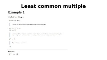 Preview of Least common multiple