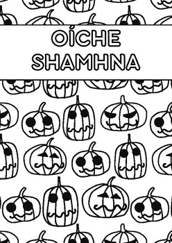 Preview of Leathanach Dathúcháin Oíche Shamhna Gaeilge - Irish Halloween Colouring Page