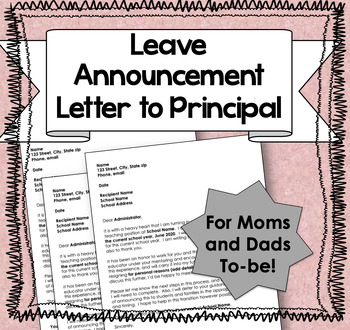 Preview of Leave Announcement to Principal! (Maternity/Paternity/Adoption )