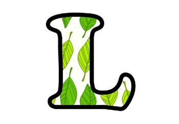 Preview of Leaves Bulletin Board Letters, Numbers, Symbols, Spring, Autumn Classroom Decor
