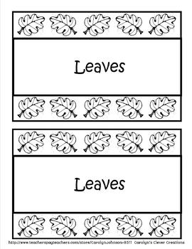 Preview of Leaves-Emergent Reader/Writer, Poem, Pocket Chart, Sentence Building Activities