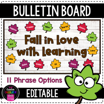 Preview of Leaves Fall Bulletin Board Craft - [EDITABLE]