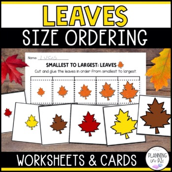 Preview of Leaves Size Ordering for Fall | Order by Size | Cut and Glue