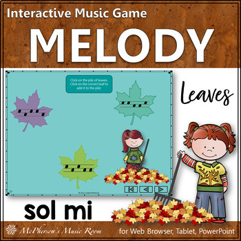 Preview of Solfege | Fall Music | Sol Mi Interactive Melody Game {Leaves}