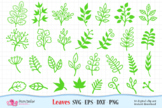Leaves SVG, Eps, Dxf and Png.