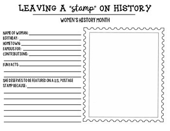 Preview of Leaving a "Stamp" on History: Women's History Month Activity