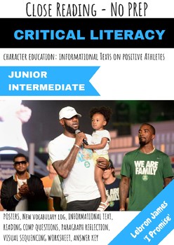 Preview of Lebron James Close Reading Informational Text Reflection Paragraph No Prep Pack