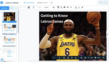 Preview of Lebron James Famous Faces Reading Adventures Nearpod 10 Slides Nonfiction