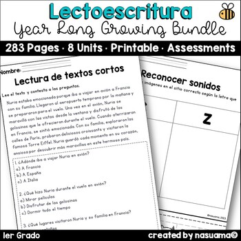 Preview of Lectoescritura - Actividades y evaluaciones 1er grado GROWING BUNDLE