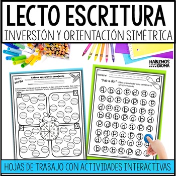 Preview of Lectoescritura inversión de letras b d p q  | Letter Reversal SPANISH