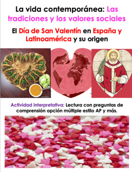Preview of Lectura: Día de San Valentín en España y Latinoamérica y su origen | AP Question