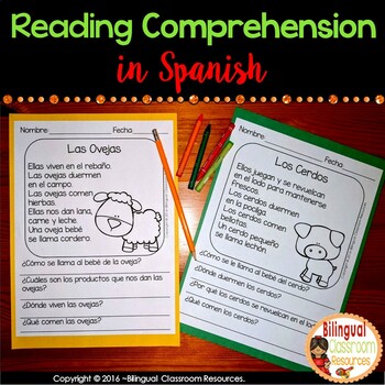 Preview of Lectura de comprensión- Reading Comprehension In Spanish