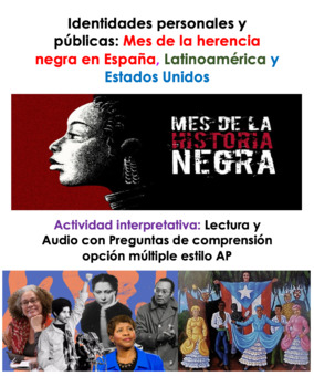 Preview of Lectura y Audio: Origen mes de la historia negra: EEUU, España y Latinoamérica