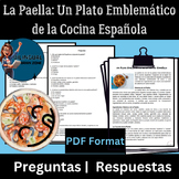Spanish Reading | Lectura y Preguntas: La Paella:  Un Plat