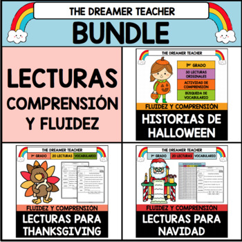 Preview of Lecturas | Comprensión y Fluidez | Días Festivos | BUNDLE | Distance Learning