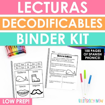 Preview of Lecturas Decodificables Binder Kit - Spanish Decodable Texts
