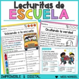 Lecturas de comprensión | Back to School Spanish Reading c